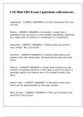LSU Biol 1201 Exam 1 questions with answers