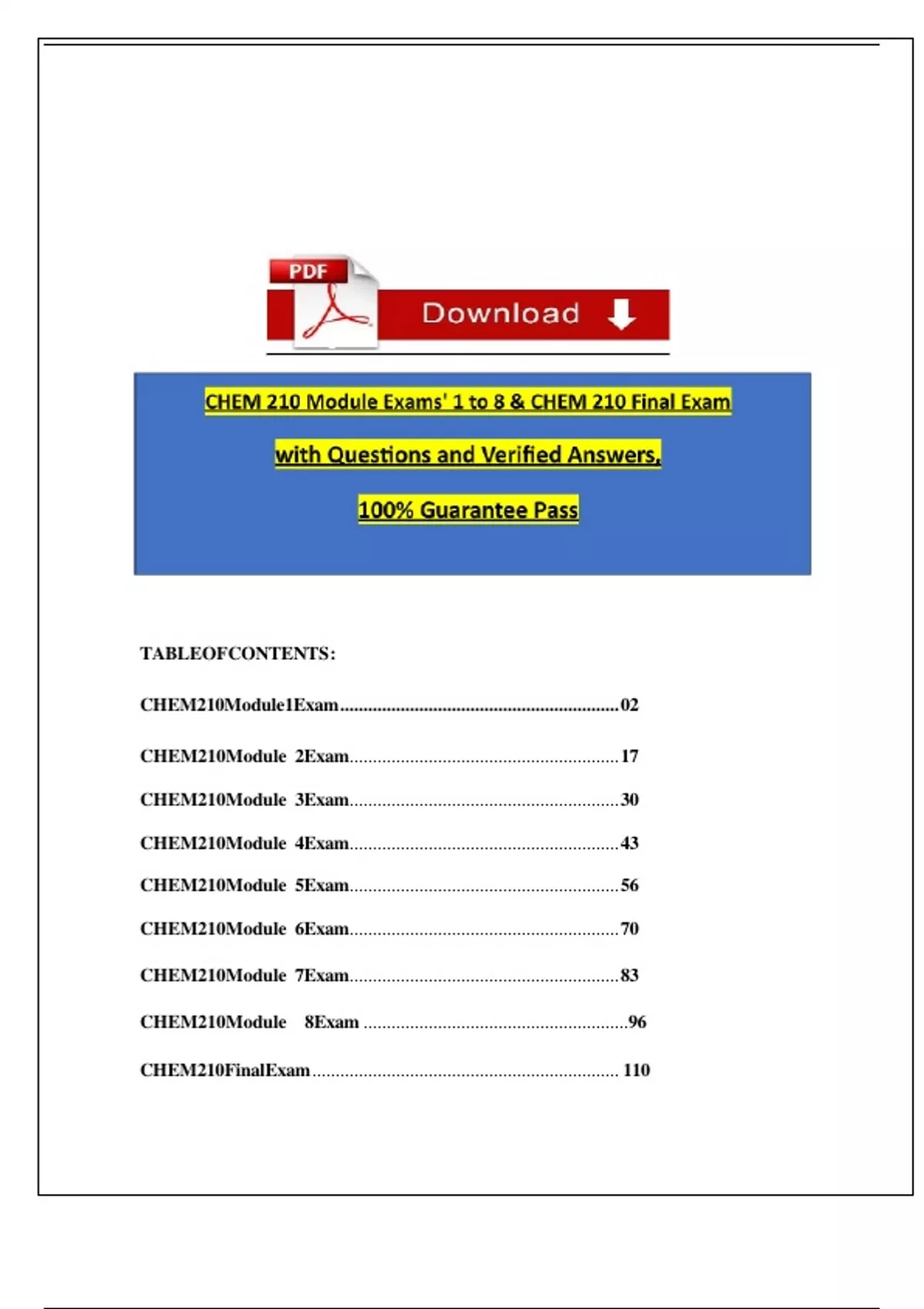 Chem 210 Biochemistry Module 1 To 8 Exams Final Exam 2025 2026