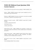 NURS 205 Midterm Exam Questions With Correct Answers