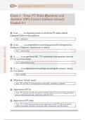 Exam 1 - Texas PT Rules Questions and  Answers 100&percnt; Correct Answers Already  Graded A&plus; 