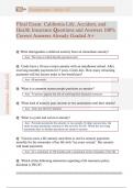 FInal Exam&colon; California Life&comma; Accident&comma; and  Health Insurance Questions and Answers 100&percnt;  Correct Answers Already Graded A&plus;