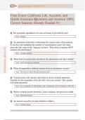 Final Exam&colon; California Life&comma; Accident&comma; and  Health Insurance Questions and Answers 100&percnt;  Correct Answers Already Graded A&plus; 