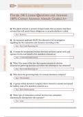 Florida 240 License Questions and Answers  100&percnt; Correct Answers Already Graded A&plus;