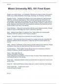 Miami University REL 101 Final Exam