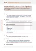 Health and Social Care - Unit 4 - Enquiries into  Current Research in Health and Social Care  Questions and Answers 100&percnt; Correct Answers  Already Graded A&plus;