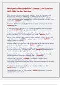 Michigan Residential Builder's License Exam Questions  With 100&percnt; Verified Solution