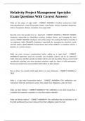 Relativity Project Management Specialist Exam Questions With Correct Answers 