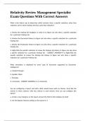 Relativity Review Management Specialist Exam Questions With Correct Answers