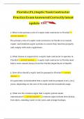 Florida &lpar;FL&rpar; Septic Tank Contractor Practice Exam Answered Correctly latest update