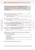 MA Driver's Ed Final Test Questions and  Answers 100&percnt; Correct Answers Already  Graded A&plus;