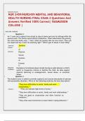 NUR 2459&sol;NUR2459 MENTAL AND BEHAVIORAL  HEALTH NURSING FINAL EXAM 3 Questions And  Answers Verified 100&percnt; Correct&vert; RASMUSSEN  COLLEGE &vert; 