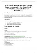WGU D487 Secure Software Design Exam 2025&sol;2026 &ndash; Versions A & B &vert; Verified Questions & Answers &lpar;Graded A&plus;&rpar;