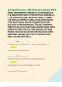 Comprehensive SIE Practice Exam Q&A THIS COMPREHENSIVE STUDY SET IS DESIGNED FOR THE SECURITIES INDUSTRY ESSENTIALS &lpar;SIE&rpar; EXAM&period; IT INCLUDES MATERIAL ADAPTED DIRECTLY FROM THE OFFICIAL FINRA SIE PRACTICE EXAM&comma; ALONG WITH ADDITIONAL PRACTICE QUESTIONS 