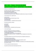 BIO 109 - FINAL EXAM REVIEW QUESTIONS WITH VERIFIED ANSWERS