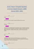 Series 3 Exam &sol; Complete Questions & Correct Detailed Answers &lpar;100&percnt; Correct&rpar; 2025 &sol; 2026&period; 