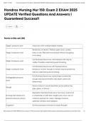 Hondros Nursing Nur 150&colon; Exam 2 EXAM 2025 UPDATE Verified Questions And Answers &vert; Guaranteed Success&excl;&excl;