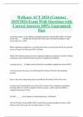 Wellcare ACT 2024 &lpar;Centene&rpar; 2025&sol;2026 Exam With Questions with Correct Answers 100&percnt; Guaranteed Pass