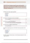 NOCTI Pre Engineering Exam study guide  Questions and Answers 100&percnt; Correct Answers  Already Graded A&plus; 