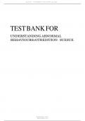 TEST BANK FOR UNDERSTANDING ABNORMAL BEHAVIOURS 1OTH EDITION SUE SUE