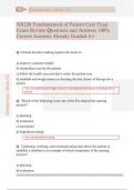 NR226 Fundamentals of Patient Care Final  Exam Review Questions and Answers 100&percnt;  Correct Answers Already Graded A&plus;