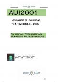 AUI2601 ASSIGNMENT 2 &lpar;QUESTIONS AND ANSWERS&rpar; YEAR MODULE 2025