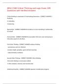 WGU C168 Critical Thinking and Logic Exam 109 Questions with Verified Answers&comma;100&percnt;CORRECT
