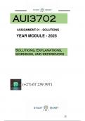 AUI3702 ASSIGNMENT 1 &lpar;QUESTIONS AND ANSWERS&rpar; YEAR MODULE 2025