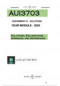 AUI3703 ASSIGNMENT 1 &lpar;QUESTIONS AND ANSWERS&rpar; YEAR MODULE 2025