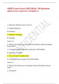 AHIP Final Exam Exam LATEST 2025 UPDATE WITH COMPLETE QUESTIONS AND CORRECTLY WELL DEFINED ANSWERS 100&percnt;GUARANTEED PASS&excl;&excl;&excl; Medicare will cover Mrs&period; Shield s skilled nursing services provided during the first 20 days of her sta