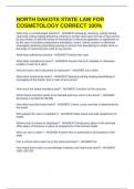 NORTH DAKOTA STATE LAW FOR COSMETOLOGY CORRECT 100&percnt;