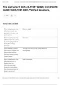 Fire instructor 1 EXAM LATEST &lpar;2025&rpar; COMPLETE QUESTIONS With 100&percnt; Verified Solutions&comma;