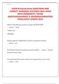   SNHD Protocols Exam QUESTIONS AND  CORRECT ANSWERS&vert; ACCURATE REAL EXAM  WITH FREQUENTLY TESTED  QUESTIONS&vert;ALREADY A GRADED&vert;GUARANTEED  PASS&vert;LATEST UPDATE 2025 