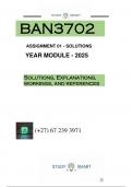 BAN3702 ASSIGNMENT 1 &lpar;QUESTIONS AND ANSWERS&rpar; YEAR MODULE 2025