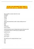 KU BIOL 600 &lpar;BIOCHEM&rpar; FINAL EXAM 1-4 QUESTIONS AND ALL ANSWERS VERIFIED