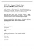 MSN 621 - Women-s Health Exam Questions With Correct Answers