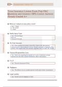 Texas Insurance License Exam Prep P&C  Questions and Answers 100&percnt; Correct Answers  Already Graded A&plus; 