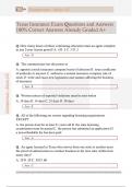Texas Insurance Exam Questions and Answers  100&percnt; Correct Answers Already Graded A&plus;