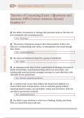 Theories of Counseling Exam 1 Questions and  Answers 100&percnt; Correct Answers Already  Graded A&plus;