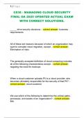 C838 - MANAGING CLOUD SECURITY  FINAL OA 2025 UPDATED ACTUAL EXAM  WITH CORRECT SOLUTIONS&period; 