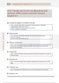 Unit 2 health and social care Questions and  Answers 100&percnt; Correct Answers Already  Graded A&plus;