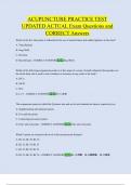 ACUPUNCTURE PRACTICE TEST  UPDATED ACTUAL Exam Questions and  CORRECT Answers 