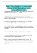 CCHT Certification Preparation Guide NNCC Questions with Accurate Answers