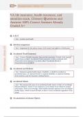 VA life insurance&comma; health insurance&comma; and  annuities exam&period; Glossary Questions and  Answers 100&percnt; Correct Answers Already  Graded A&plus;