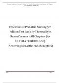 Essentials of Pediatric Nursing 3th Edition Test Bank By Theresa Kyle&comma; Susan Carman - All Chapters A&plus;&period;pdf