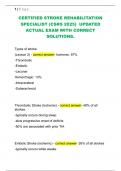 CERTIFIED STROKE REHABILITATION  SPECIALIST &lpar;CSRS 2025&rpar;  UPDATED  ACTUAL EXAM WITH CORRECT  SOLUTIONS&period;
