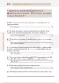 Virginia Life and Health Exam Review  Questions and Answers 100&percnt; Correct Answers  Already Graded A&plus;