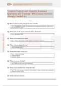 Virginia Property and Casualty Insurance  Questions and Answers 100&percnt; Correct Answers  Already Graded A&plus; 
