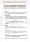 Washington State Insurance Exam Questions  and Answers 100&percnt; Correct Answers Already  Graded A&plus; 