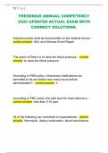 FRESENIUS ANNUAL COMPETENCY  2025 UPDATED ACTUAL EXAM WITH  CORRECT SOLUTIONS&period; 