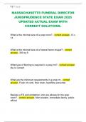 MASSACHUSETTS FUNERAL DIRECTOR  JURISPRUDENCE STATE EXAM 2025  UPDATED ACTUAL EXAM WITH  CORRECT SOLUTIONS&period; 
